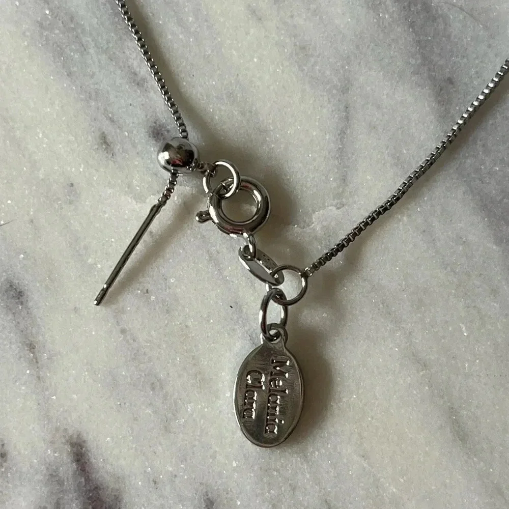 ☘️Melania Clara Oracle Sun necklace shamrock hearts necklace Silver - Picture 3 of 5